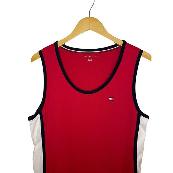 Tommy Hilfiger Tank Top Red Dress XL 100% Cotton Americana Preppy Classic Casual - Picture 2 of 6